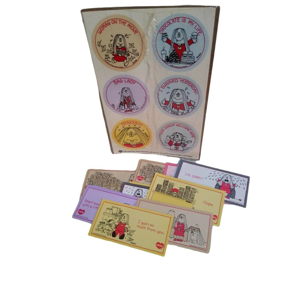 Vintage 1985 Cathy Mix Lot Stationary/Sticker's